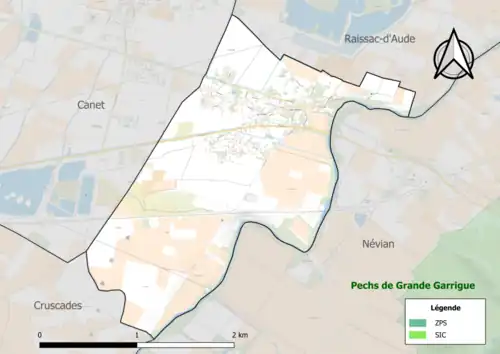 Site Natura 2000 sur le territoire communal.