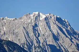 Vue de la face sud-ouest du Walderkampturm, du Hohe Fürleg et de la Walderkampspitze.