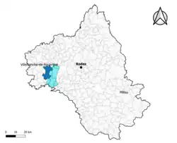 Le Bas Ségala dans l'intercommunalité en 2020.