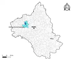 Bournazel dans l'intercommunalité en 2020.