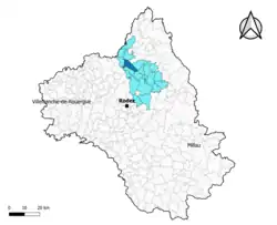 Golinhac dans l'intercommunalité en 2020.