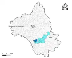 Lestrade-et-Thouels dans l'intercommunalité en 2020.