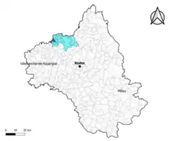 Livinhac-le-Haut dans le canton de Lot et Dourdou en 2020.