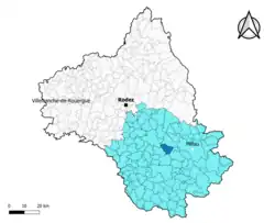Montjaux dans l'arrondissement de Millau en 2020.