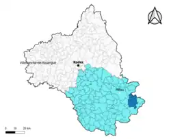 Nant dans l'arrondissement de Millau en 2020.