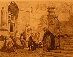 Otto Weber : Pardon breton près Le Faouët (1864, eau-forte, musée du Faouët).