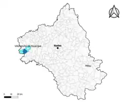 La Rouquette dans le canton de Villefranche-de-Rouergue en 2020.