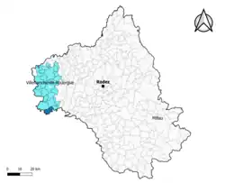Saint-André-de-Najac dans l'intercommunalité en 2020.