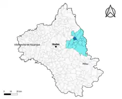 Sainte-Eulalie-d'Olt dans l'intercommunalité en 2020.