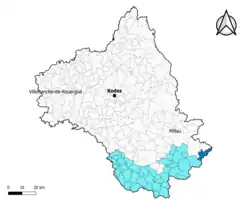 Sauclières dans le canton des Causses-Rougiers en 2020.