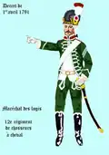 12e&nbsp;régiment de chasseurs à cheval par décret de 1791 (grand tenue)