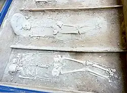 Autre vue en plan latérale des tombes.