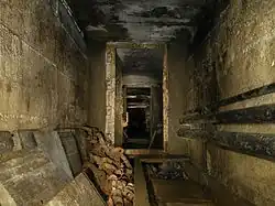 Sas étanche de l'entrée du couloir reliant le fort aux locaux souterrains.