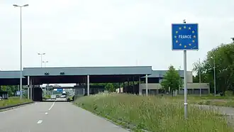 Panneau E39 seul sur l'autoroute A35.