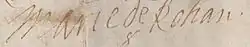 Signature de Marie de Rohan