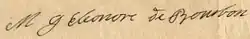 Signature de Marie Gabrielle Éléonore de Bourbon