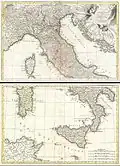 Plan d'Italie en deux parties (1770)