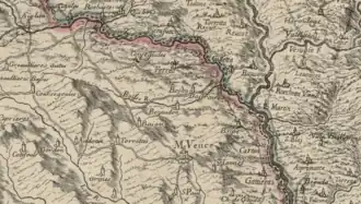 Bojon. Détail de la Carta corografica degli stati di S.M. il re di Sardegna, 1772. D'après la carte générale de Borgognio, 1680.