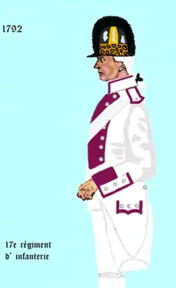 17e&nbsp;régiment d’infanterie de ligne de 1792 à 1794