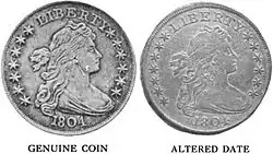 Une comparaison de l'avers de deux pièces.