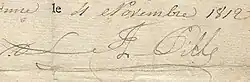 Signature de Louis Antoine Pille