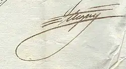 Signature de Nicolas François Thérèse Gondallier de Tugny