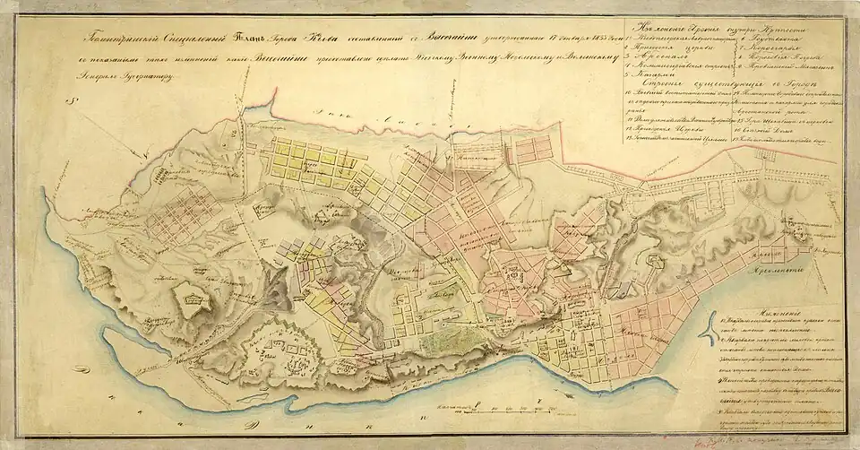 1833. Plan Spécial Géométrique de la Ville de Kiev, Bibliothèque nationale Vernadsky d'Ukraine.