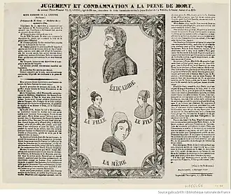 Jugement et condamnation à la peine de mort (1840)
