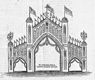 Arc de triomphe de la rue Ste-Catherine, Montréal, Canada.