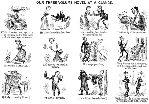 Dessins humoristiques avec bulles de dialogue disposés en chéquier.