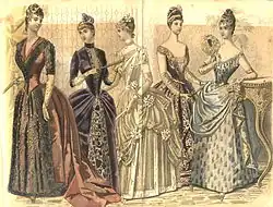 Femmes avec des gants longs (Peterson's Magazine&nbsp;(en)), 1888.