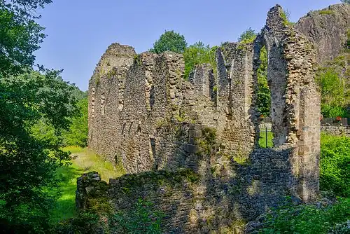 Les vestiges du monastère du Coyroux.