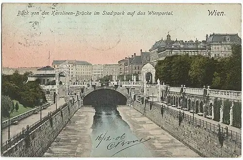 Vue ancienne du Wienflussportal.