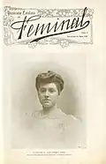 Agata Sanllehy y Girona, photographie publiée en couverture de la revue Feminal, 26 mai 1907.