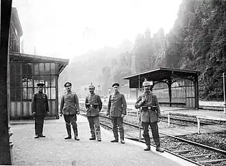 La gare occupée par les Allemands en 1915.
