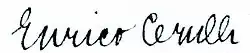 signature d'Enrico Cerulli