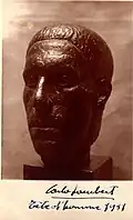 Tête d'homme, buste par Carlo Lambert, 1931.
