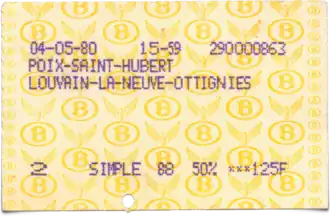 Billet système "Prodata" émis le 4 mai 1980 par Poix-St-Hubert.