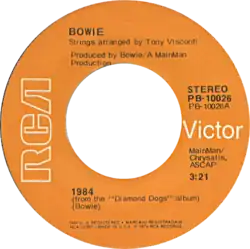Description de l'image 1984 by David Bowie US vinyl single.png.