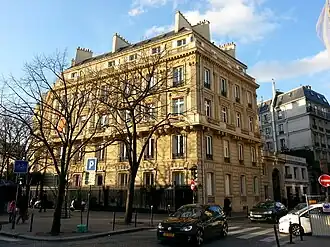 L'immeuble du 19, rue de Presbourg aujourd'hui, vu depuis l'avenue Foch.