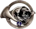 Insigne du 4e&nbsp;escadron. Souple et tenace  Chant d’escadron : C’est le 4