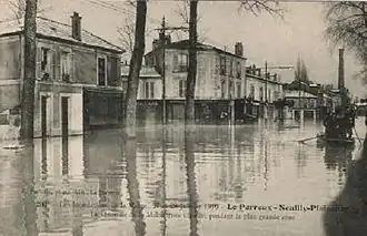Neuilly-Plaisance pendant la crue de la Seine de 1910