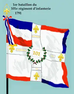 Drapeau du 1er&nbsp;bataillon du 101e&nbsp;régiment d'infanterie de ligne de 1791 à 1793