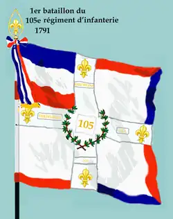 Drapeau du 1er&nbsp;bataillon du 105e&nbsp;régiment d'infanterie de ligne de 1791 à 1793