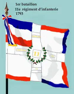Drapeau du 1er&nbsp;bataillon du 11e&nbsp;régiment d'infanterie de ligne de 1793 à 1804