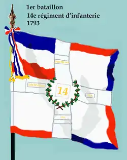 Drapeau du 1er&nbsp;bataillon du 14e&nbsp;régiment d'infanterie de ligne de 1793 à 1804