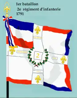 Drapeau du 1er&nbsp;bataillon de 1791 à 1793.