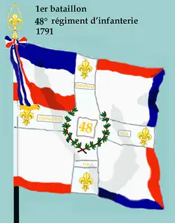 Drapeau du 1er&nbsp;bataillon du 48e&nbsp;régiment d'infanterie de ligne de 1791 à 1793