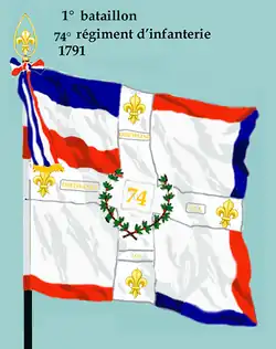 Drapeau du 1er&nbsp;bataillon du 74e&nbsp;régiment d'infanterie de ligne de 1791 à 1793