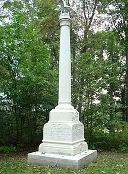 Monument en mémoire de la compagnie F, 1st United States (Vermont) Sharpshooters, à Pitzer Woods sur le champ de bataille de Gettysburg